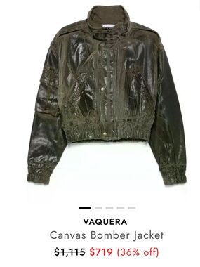 Vaquera Olive Canvas Bomber Jacket